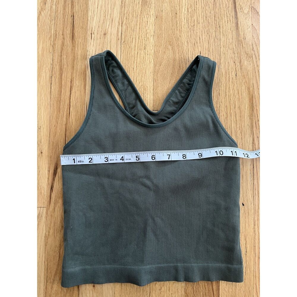 DSG Sports Bra Olive Ribbed Tank Top‎ S - Picture 5 of 5